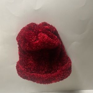 Beanie St. John’s Bay  woman stretch Hat soft velour cranberry red